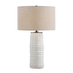 Barat White Ceramic Table Lamp - Ornate Home