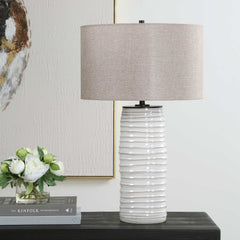 Barat White Ceramic Table Lamp - Ornate Home