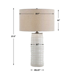 Barat White Ceramic Table Lamp - Ornate Home