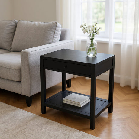 Barbados Black Cane End Table - Ornate Home