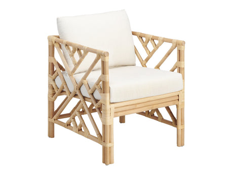 Barbados Tan/White Accent Chair - Ornate Home