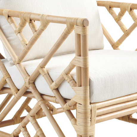 Barbados Tan/White Accent Chair - Ornate Home