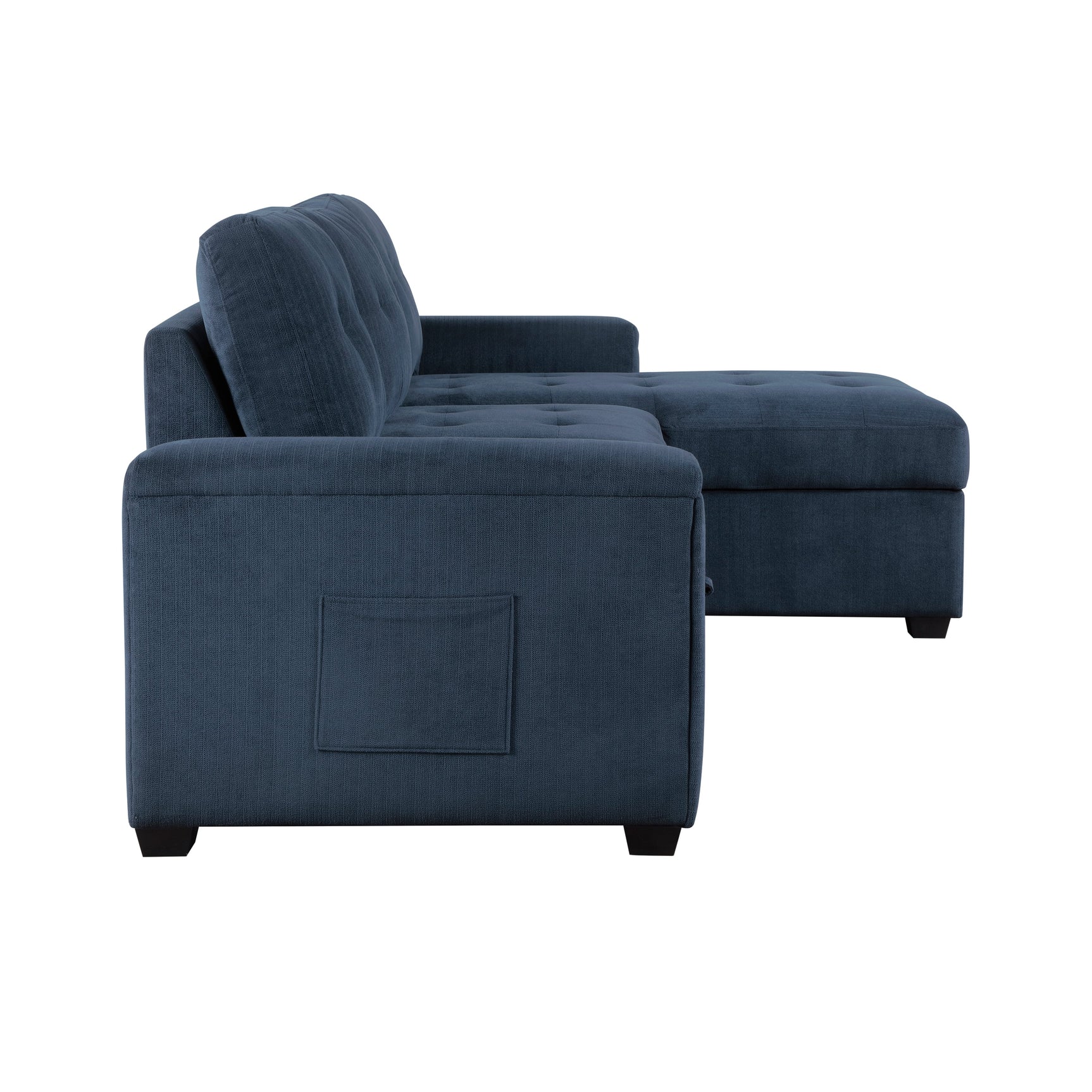 Barbara Blue Reversible Sectional with Pull-Out Bed - Ornate Home