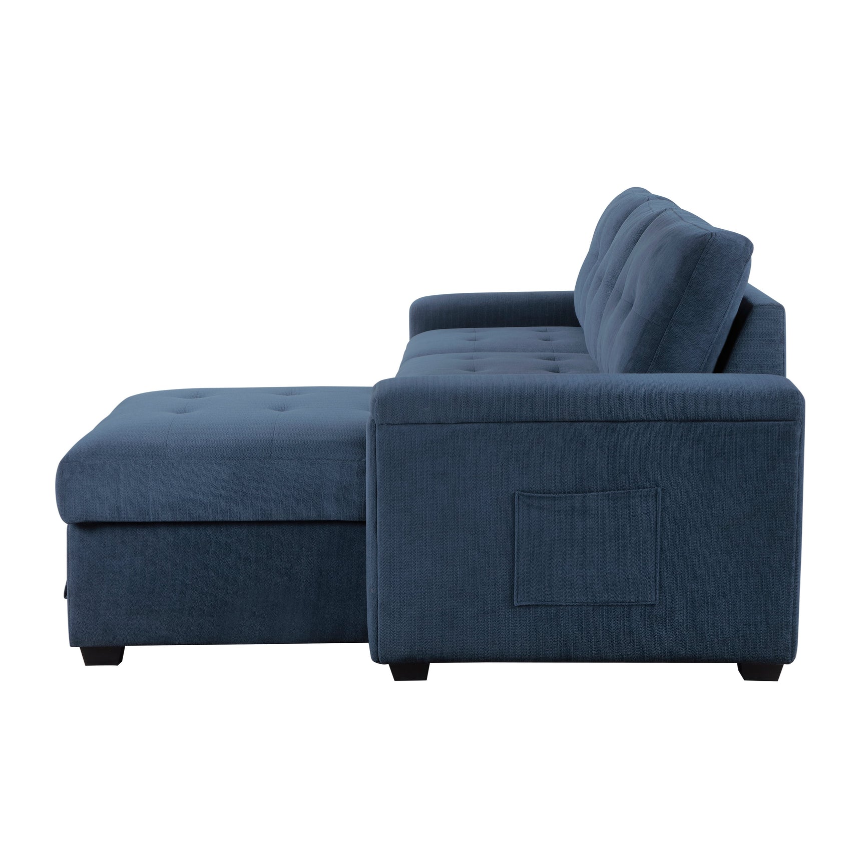 Barbara Blue Reversible Sectional with Pull-Out Bed - Ornate Home