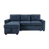 Barbara Blue Reversible Sectional with Pull-Out Bed - Ornate Home
