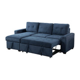 Barbara Blue Reversible Sectional with Pull-Out Bed - Ornate Home