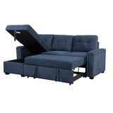 Barbara Blue Reversible Sectional with Pull-Out Bed - Ornate Home