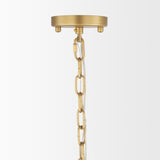 Barbara Brushed Gold Metal with Frosted Glass Globes 11-Light Chandelier - Ornate Home