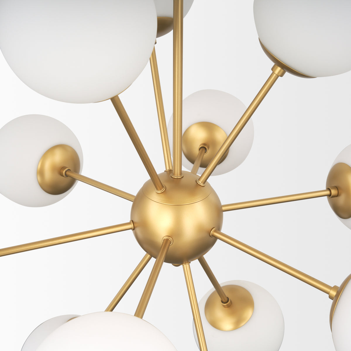 Barbara Brushed Gold Metal with Frosted Glass Globes 11-Light Chandelier - Ornate Home