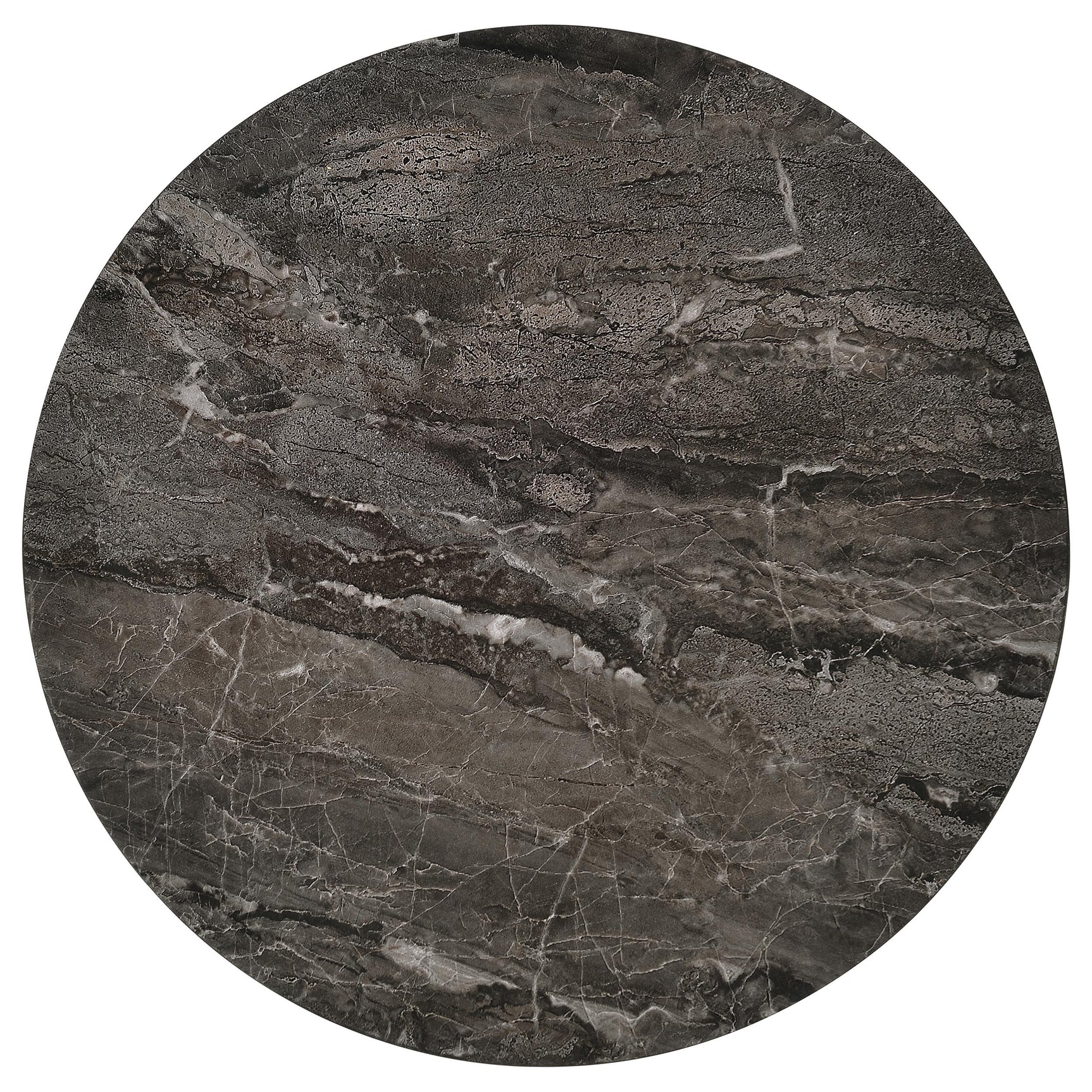 Barcelo Grey Round Faux Marble Top Metal Side Table - Ornate Home