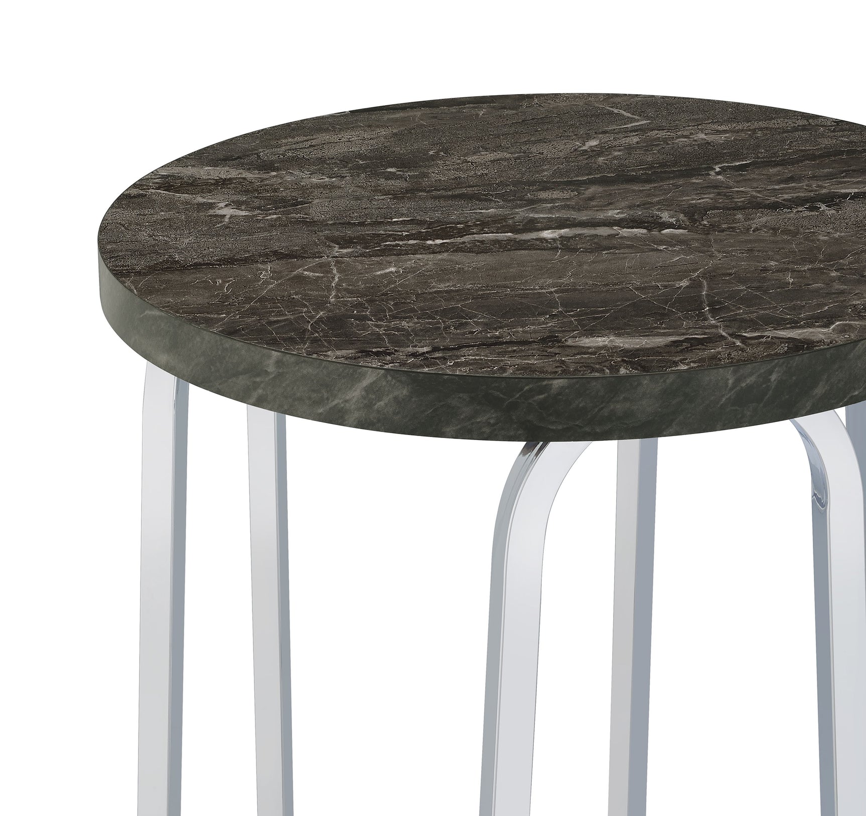 Barcelo Grey Round Faux Marble Top Metal Side Table - Ornate Home