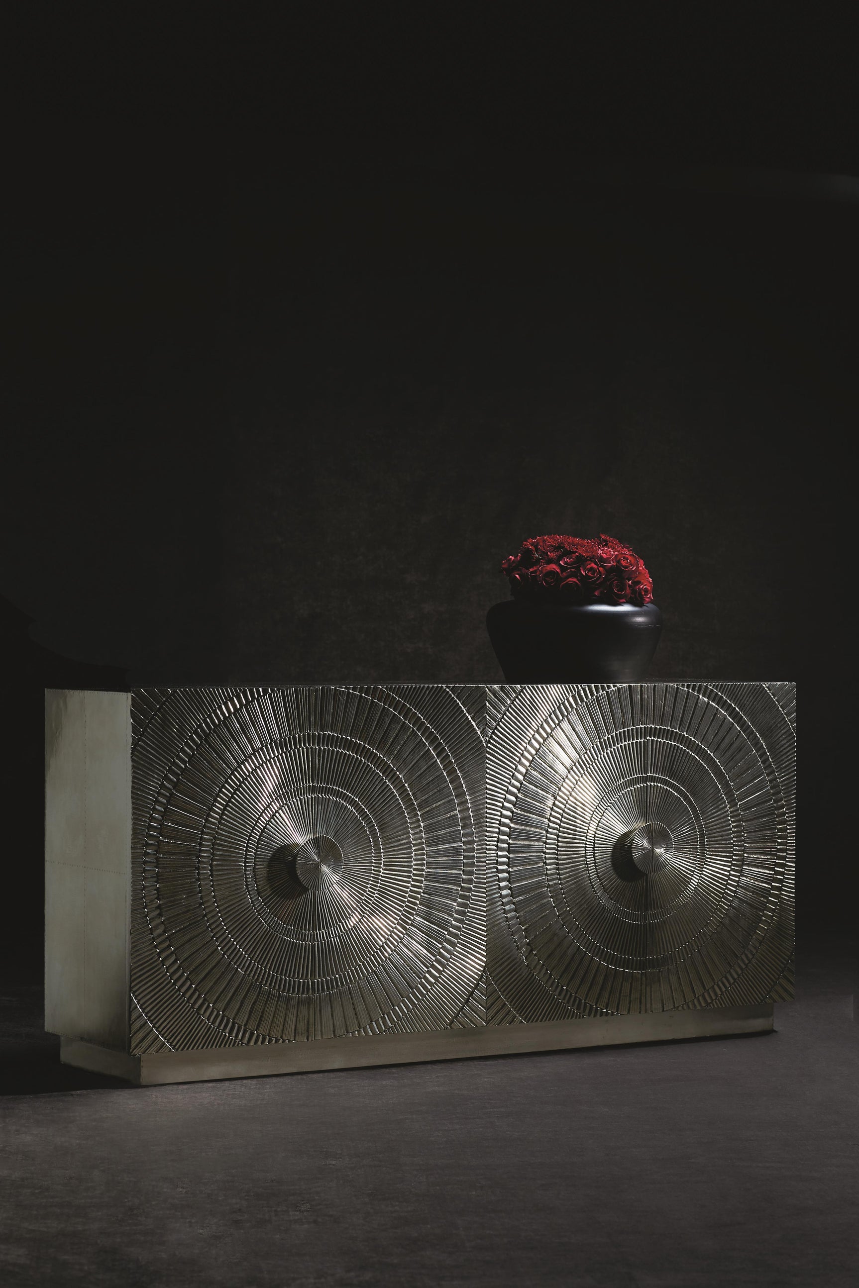 Barcelona German Silver Entertainment Credenza - Ornate Home