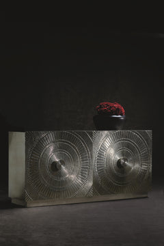Barcelona German Silver Entertainment Credenza - Ornate Home