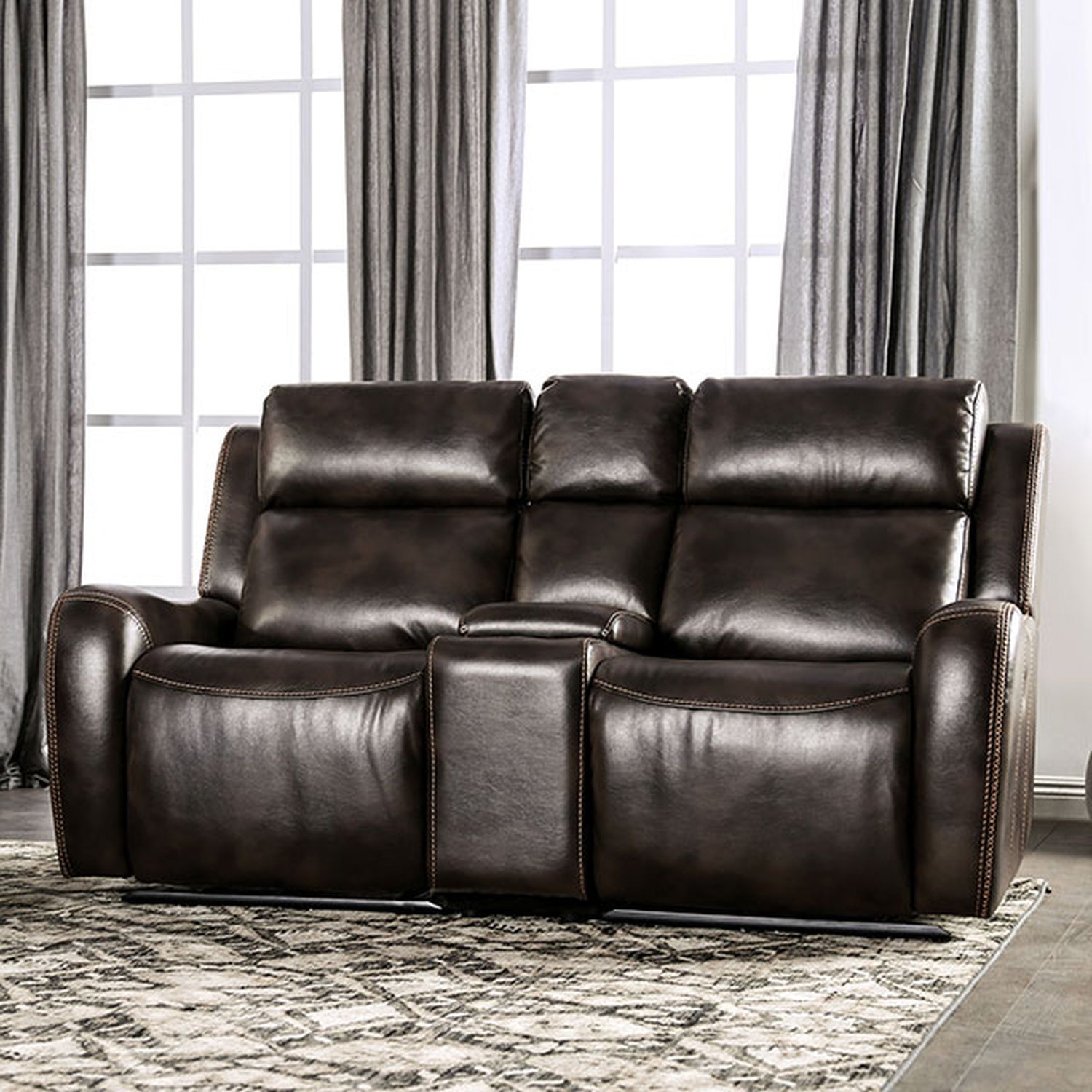 Barclay Dark Brown Power Loveseat - Ornate Home