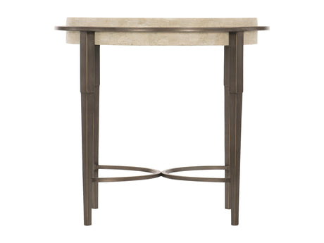 Barclay White/Antique Pewter Side Table - Ornate Home