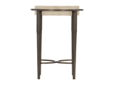 Barclay White Travertine/Antique Pewter Accent Table - Ornate Home