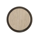 Barclay White Travertine/Antique Pewter Accent Table - Ornate Home