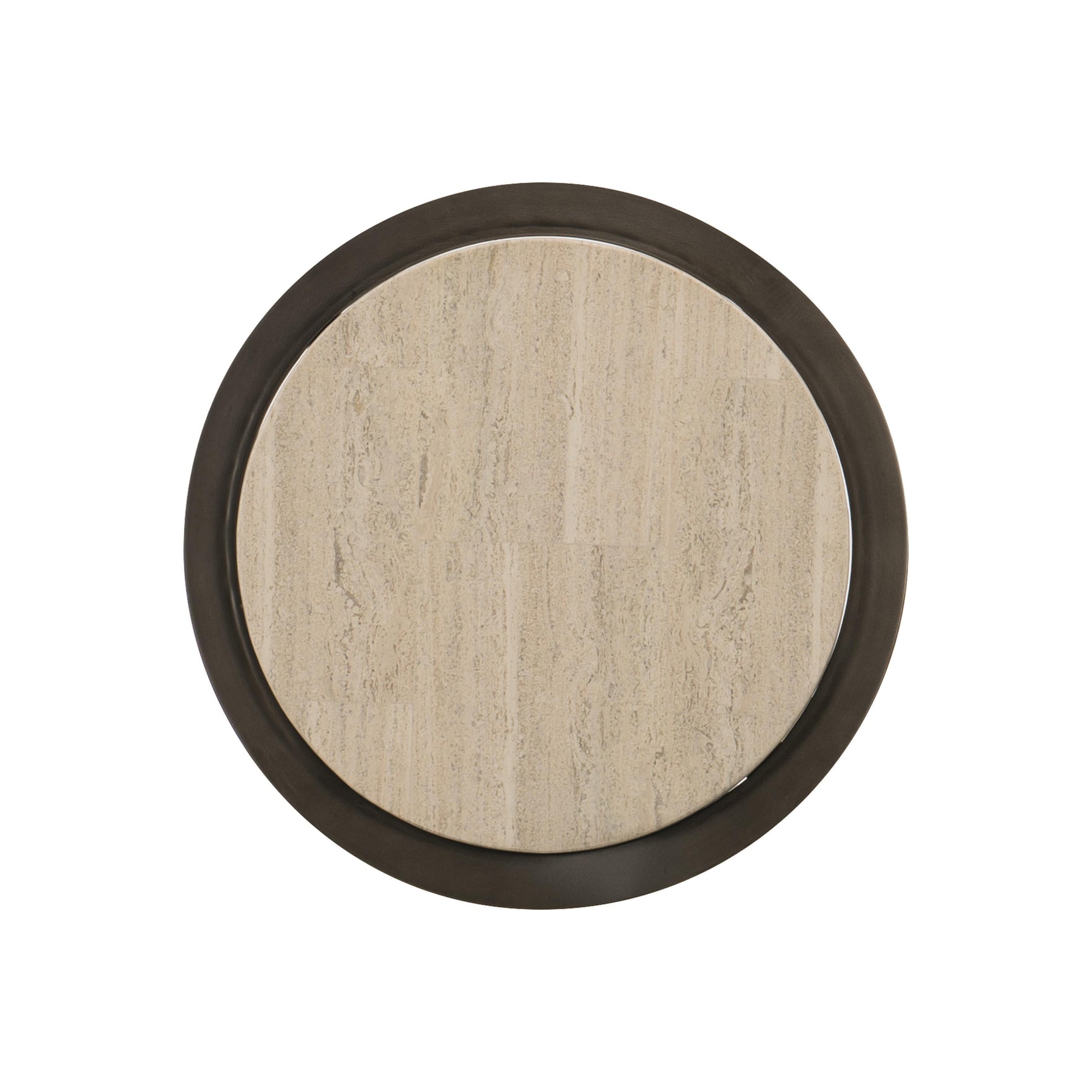 Barclay White Travertine/Antique Pewter Accent Table - Ornate Home