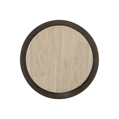 Barclay White Travertine/Antique Pewter Accent Table - Ornate Home