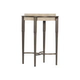 Barclay White Travertine/Antique Pewter Accent Table - Ornate Home