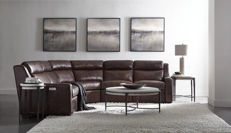 Barclay White Travertine/Antique Pewter Accent Table - Ornate Home