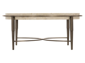 Barclay White Travertine/Antique Pewter Cocktail Table - Ornate Home