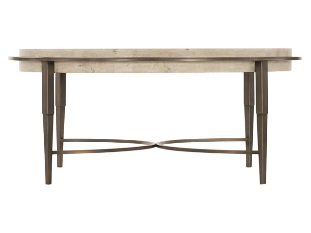 Barclay White Travertine/Antique Pewter Cocktail Table - Ornate Home