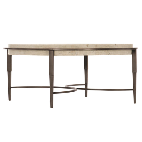 Barclay White Travertine/Antique Pewter Cocktail Table - Ornate Home