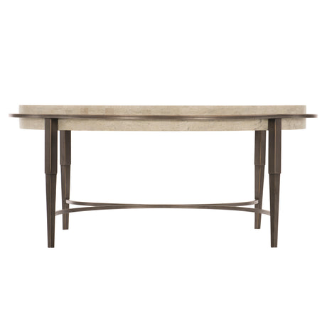 Barclay White Travertine/Antique Pewter Cocktail Table - Ornate Home