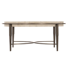 Barclay White Travertine/Antique Pewter Cocktail Table - Ornate Home