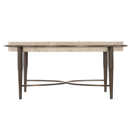 Barclay White Travertine/Antique Pewter Cocktail Table - Ornate Home