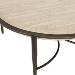Barclay White Travertine/Antique Pewter Cocktail Table - Ornate Home