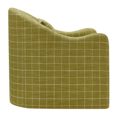 Bardot Artichoke Windowpane Check Slipcovered Linen Blend Accent Chair - Ornate Home