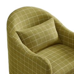 Bardot Artichoke Windowpane Check Slipcovered Linen Blend Accent Chair - Ornate Home