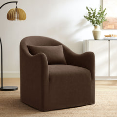 Bardot Cocoa Slipcovered Linen Blend Accent Chair - Ornate Home