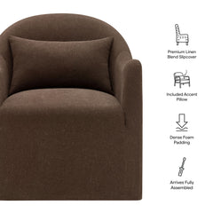 Bardot Cocoa Slipcovered Linen Blend Accent Chair - Ornate Home