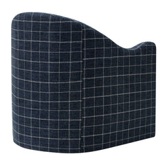 Bardot Denim Windowpane Check Slipcovered Linen Blend Accent Chair - Ornate Home