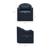 Bardot Denim Windowpane Check Slipcovered Linen Blend Accent Chair - Ornate Home