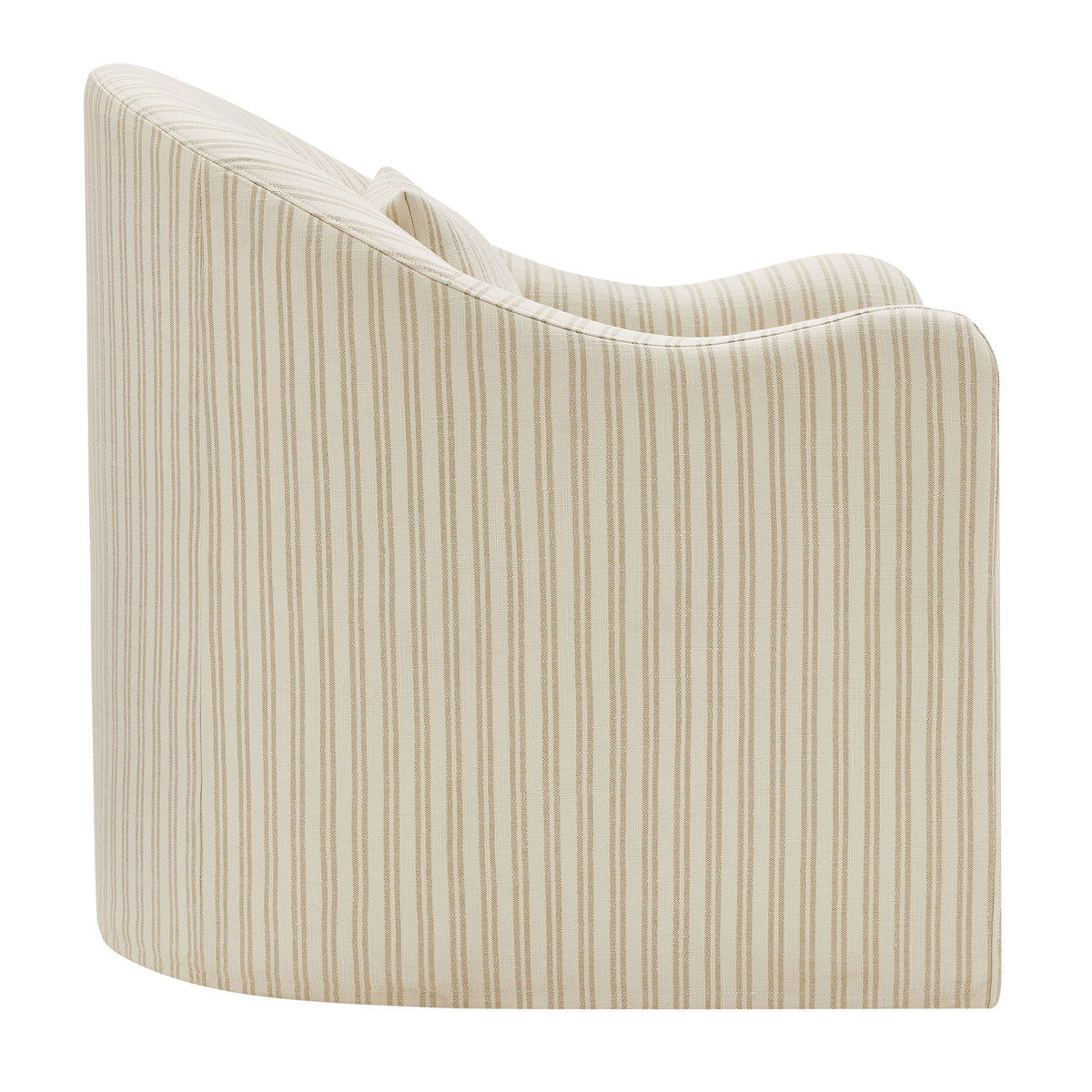 Bardot Oatmeal Stripe Slipcovered Striped Accent Chair - Ornate Home