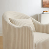 Bardot Oatmeal Stripe Slipcovered Striped Accent Chair - Ornate Home