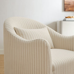 Bardot Oatmeal Stripe Slipcovered Striped Accent Chair - Ornate Home