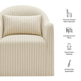 Bardot Oatmeal Stripe Slipcovered Striped Accent Chair - Ornate Home