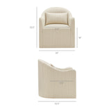 Bardot Oatmeal Stripe Slipcovered Striped Accent Chair - Ornate Home