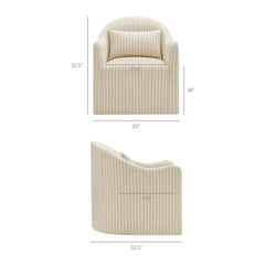 Bardot Oatmeal Stripe Slipcovered Striped Accent Chair - Ornate Home
