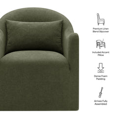 Bardot Sage Slipcovered Linen Blend Accent Chair - Ornate Home
