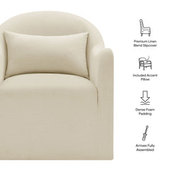 Bardot Slipcovered Linen Blend Accent Chair - Ornate Home
