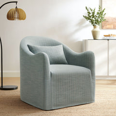 Bardot Spa Blue Stripe Slipcovered Striped Accent Chair - Ornate Home