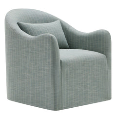 Bardot Spa Blue Stripe Slipcovered Striped Accent Chair - Ornate Home