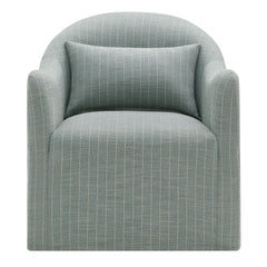 Bardot Spa Blue Stripe Slipcovered Striped Accent Chair - Ornate Home