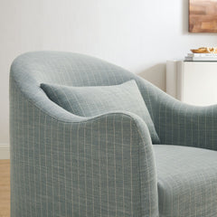 Bardot Spa Blue Stripe Slipcovered Striped Accent Chair - Ornate Home